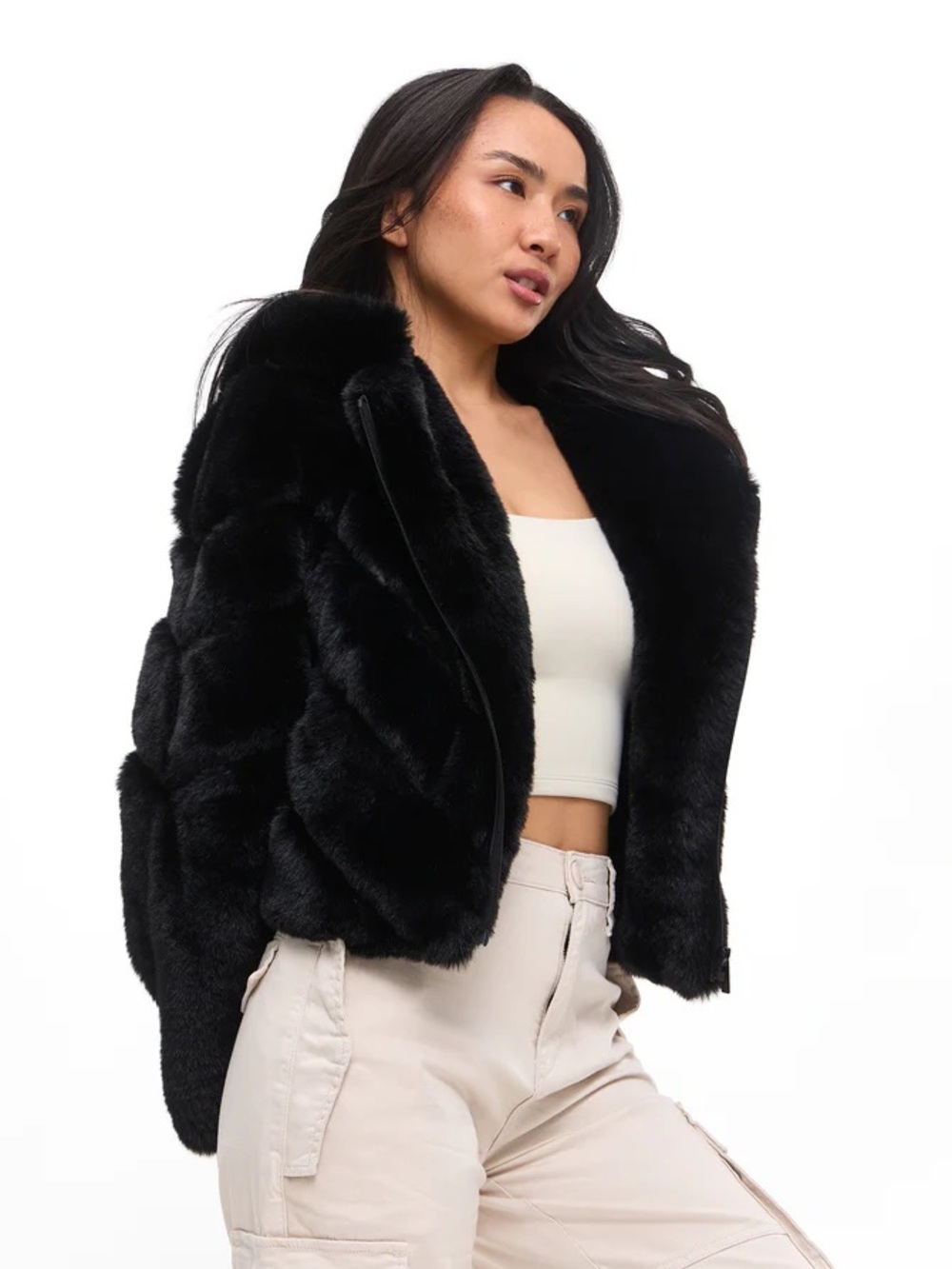 BuffBunny Black Cruella-Free Fur Coat